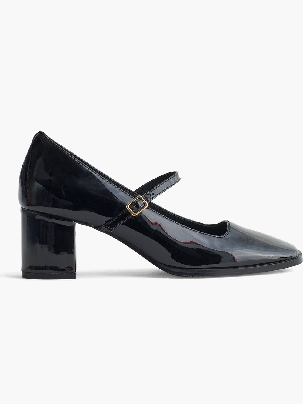 Madewell Black Patent Mary Jane Block Heel Pumps size 8 - Picture 3 of 12
